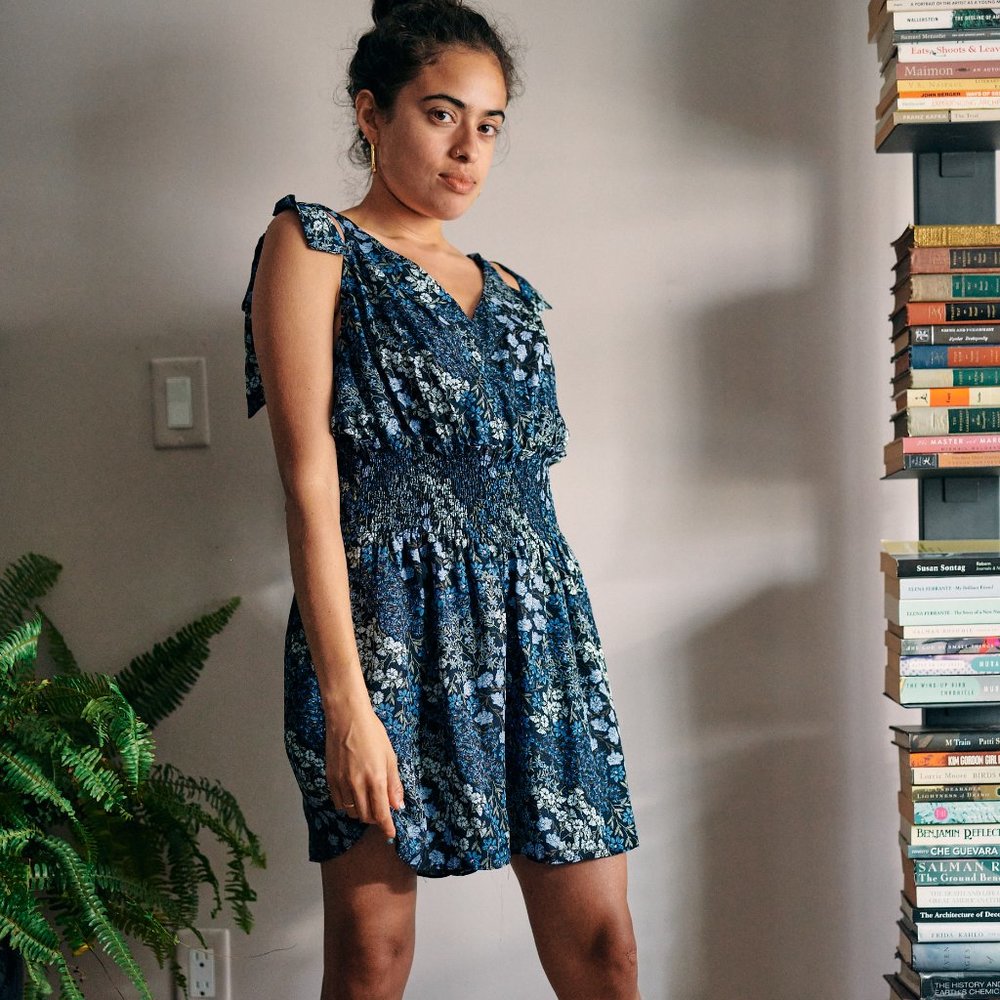 New Silk Rebecca Taylor Ava Floral romper blue L